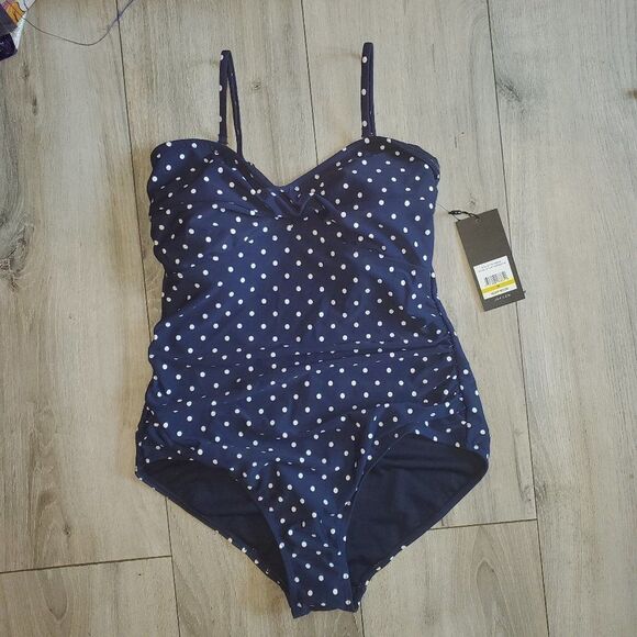 JNY Jones New York Blue white dot Size Medium swim